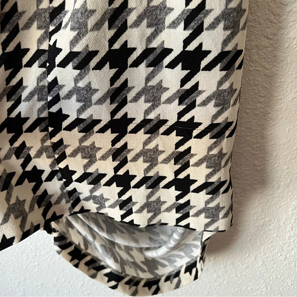Zara Houndstooth Long Sleeve Black White Gray Mini Dress Size Small - Picture 4 of 9